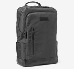 Johnston & Murphy Hudson Waterproof Backpack Black Leather Trim Travel Bag EUC